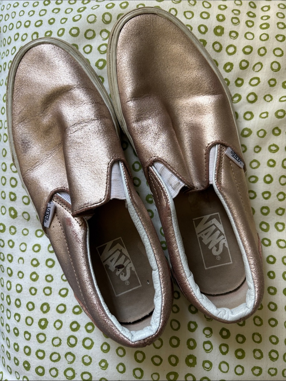 Vans Women’s Rose Gold Slip-On Sneakers